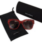 Dolce & Gabbana Red Lace Acetate Rectangle Shades  DG4231F  Sunglasses