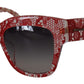 Dolce & Gabbana Red Lace Acetate Rectangle Shades  DG4231F  Sunglasses