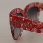 Dolce & Gabbana Red Lace Acetate Rectangle Shades  DG4231F  Sunglasses