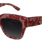 Dolce & Gabbana Red Lace Acetate Rectangle Shades DG4231Sunglasses