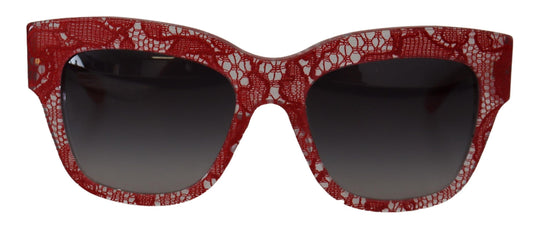 Dolce & Gabbana Red Lace Acetate Rectangle Shades DG4231Sunglasses