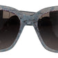 Dolce & Gabbana Blue Lace Acetate Rectangle Shades DG4226 Sunglasses