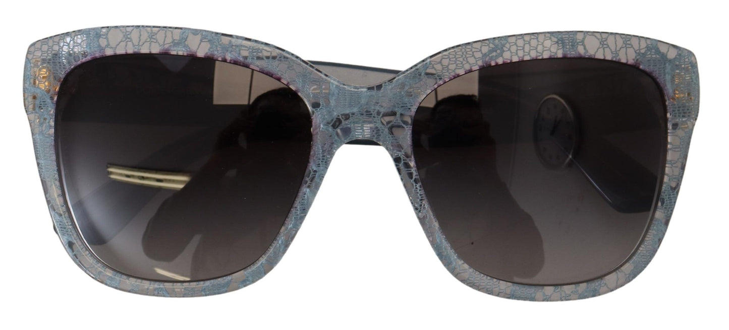 Dolce & Gabbana Blue Lace Acetate Rectangle Shades DG4226 Sunglasses