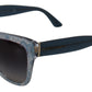 Dolce & Gabbana Blue Lace Acetate Rectangle Shades DG4226 Sunglasses