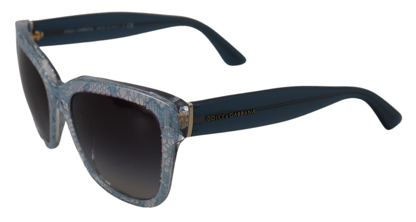 Dolce & Gabbana Blue Lace Acetate Rectangle Shades DG4226 Sunglasses