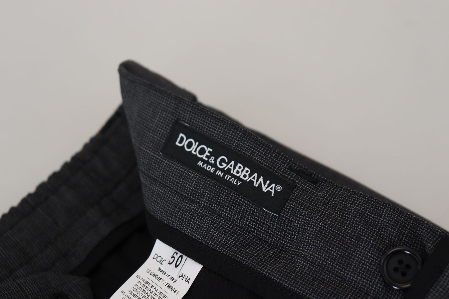 Dolce & Gabbana Gray Checked Cargo Trousers Stretch Pants