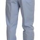 Dolce & Gabbana Blue Cotton Stretch Trousers Chinos Pants