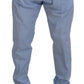 Dolce & Gabbana Blue Cotton Stretch Trousers Chinos Pants