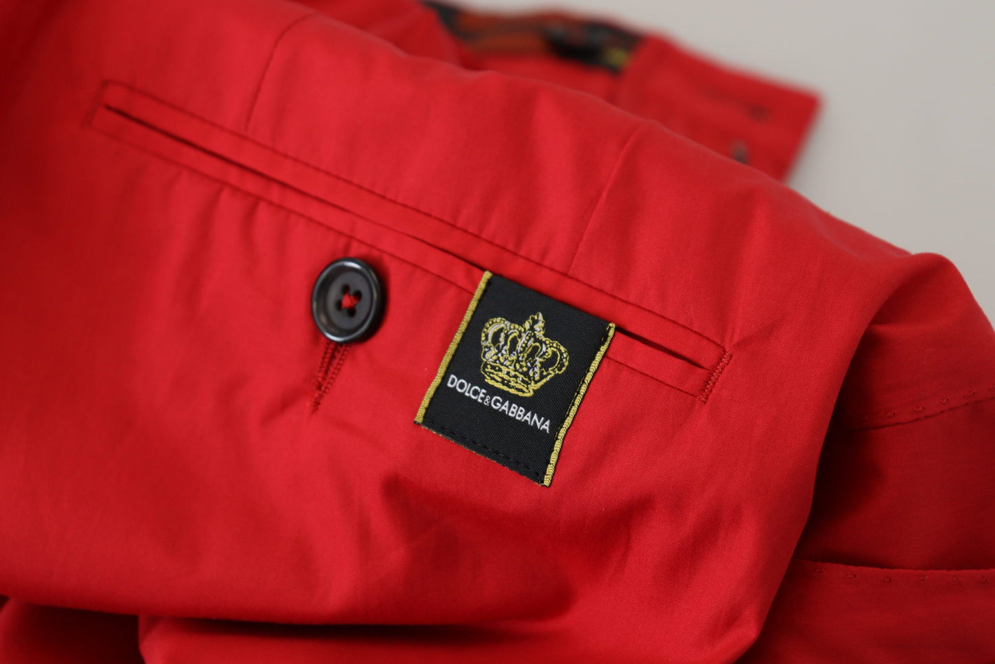 Dolce & Gabbana Red Cotton Slim Fit Trousers Chinos Pants