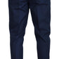 Dolce & Gabbana Blue Cotton Silk Trousers Chinos Pants