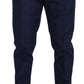 Dolce & Gabbana Blue Cotton Silk Trousers Chinos Pants