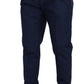 Dolce & Gabbana Blue Cotton Silk Trousers Chinos Pants