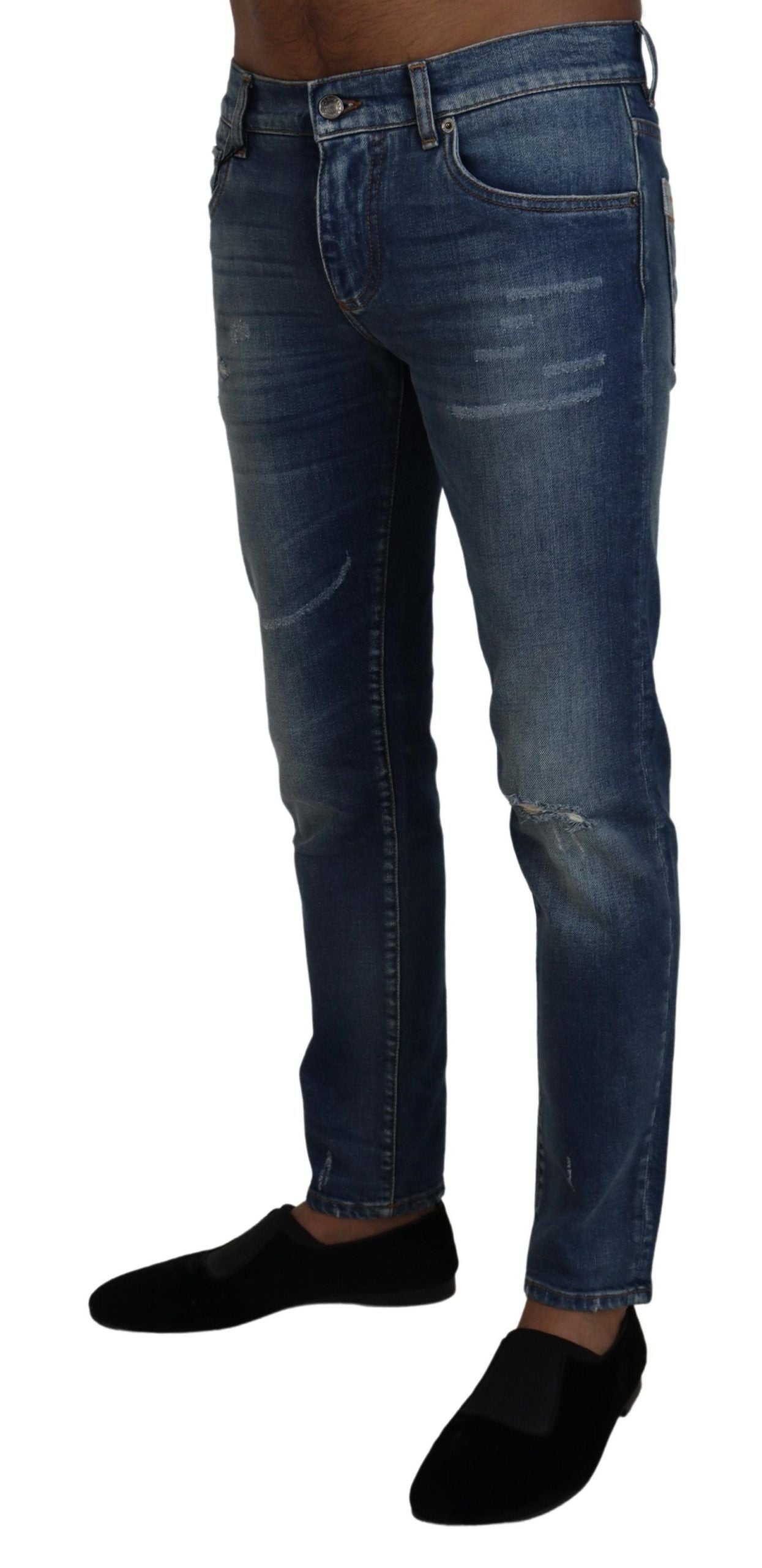 Dolce & Gabbana Blue Wash Cotton Stretch Skinny Denim Jeans