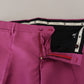 Dolce & Gabbana Pink Silk Slim Trousers Dress Formal Pants