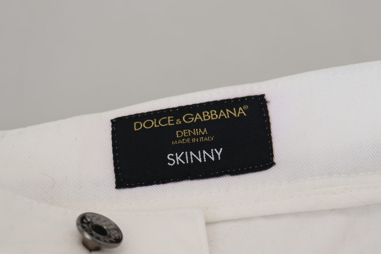 Dolce & Gabbana White Slim Skinny Stretch Cotton Denim Jeans