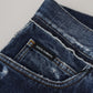 Dolce & Gabbana Blue Wash Cotton Regular Denim Jeans Pants