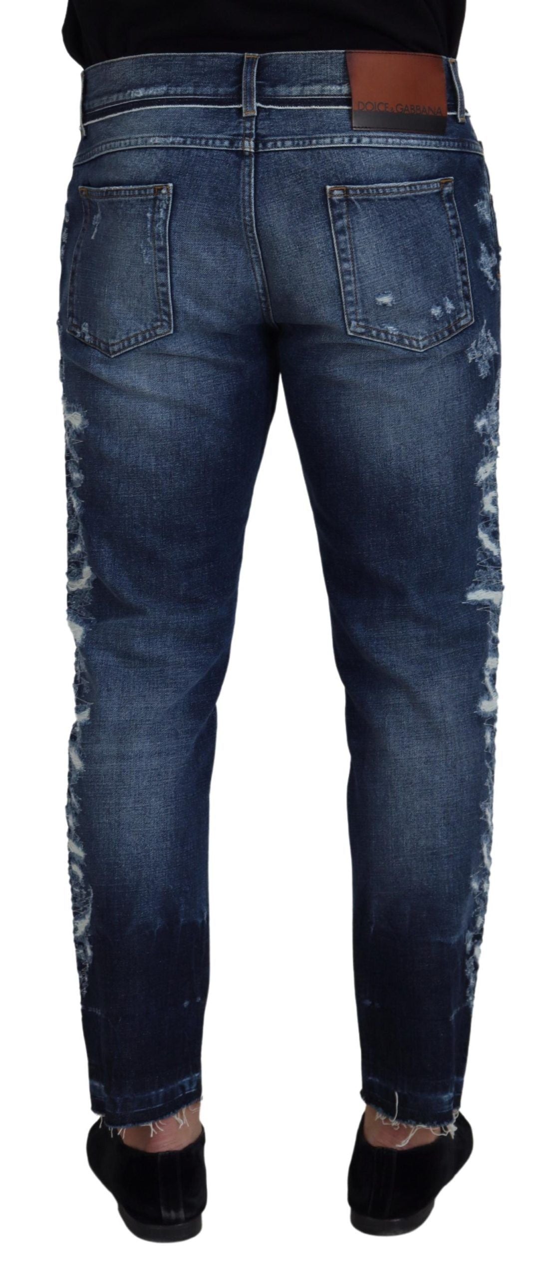 Dolce & Gabbana Blue Wash Cotton Regular Denim Jeans Pants