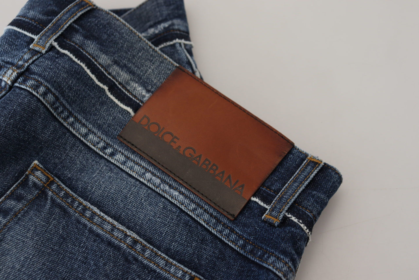 Dolce & Gabbana Blue Wash Cotton Regular Denim Jeans Pants