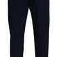 Dolce & Gabbana Blue Cotton Slim Trousers Chinos Pants