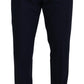 Dolce & Gabbana Blue Cotton Slim Trousers Chinos Pants