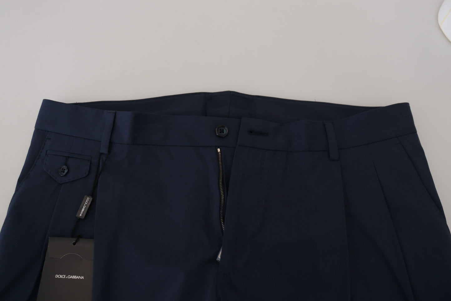 Dolce & Gabbana Blue Cotton Slim Trousers Chinos Pants