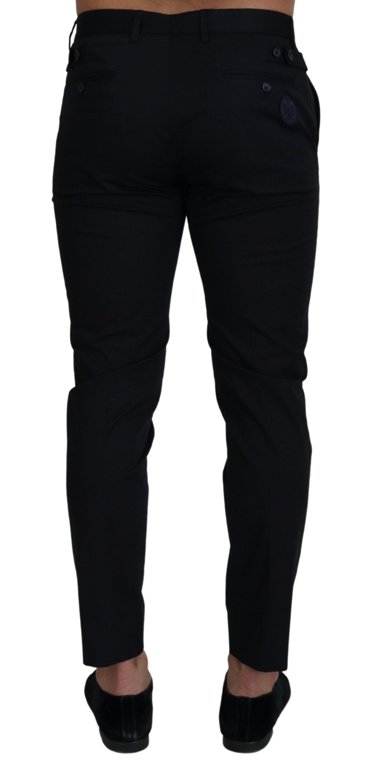 Dolce & Gabbana Blue Stretch Cotton Slim Trousers Chinos Pants