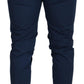 Dolce & Gabbana Blue Stretch Cotton Slim Trousers Chinos Pants