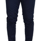 Dolce & Gabbana Blue Stretch Cotton Slim Trousers Chinos Pants