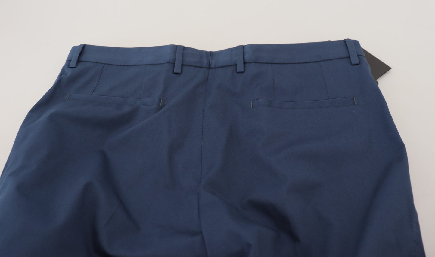 Dolce & Gabbana Blue Stretch Cotton Slim Trousers Chinos Pants