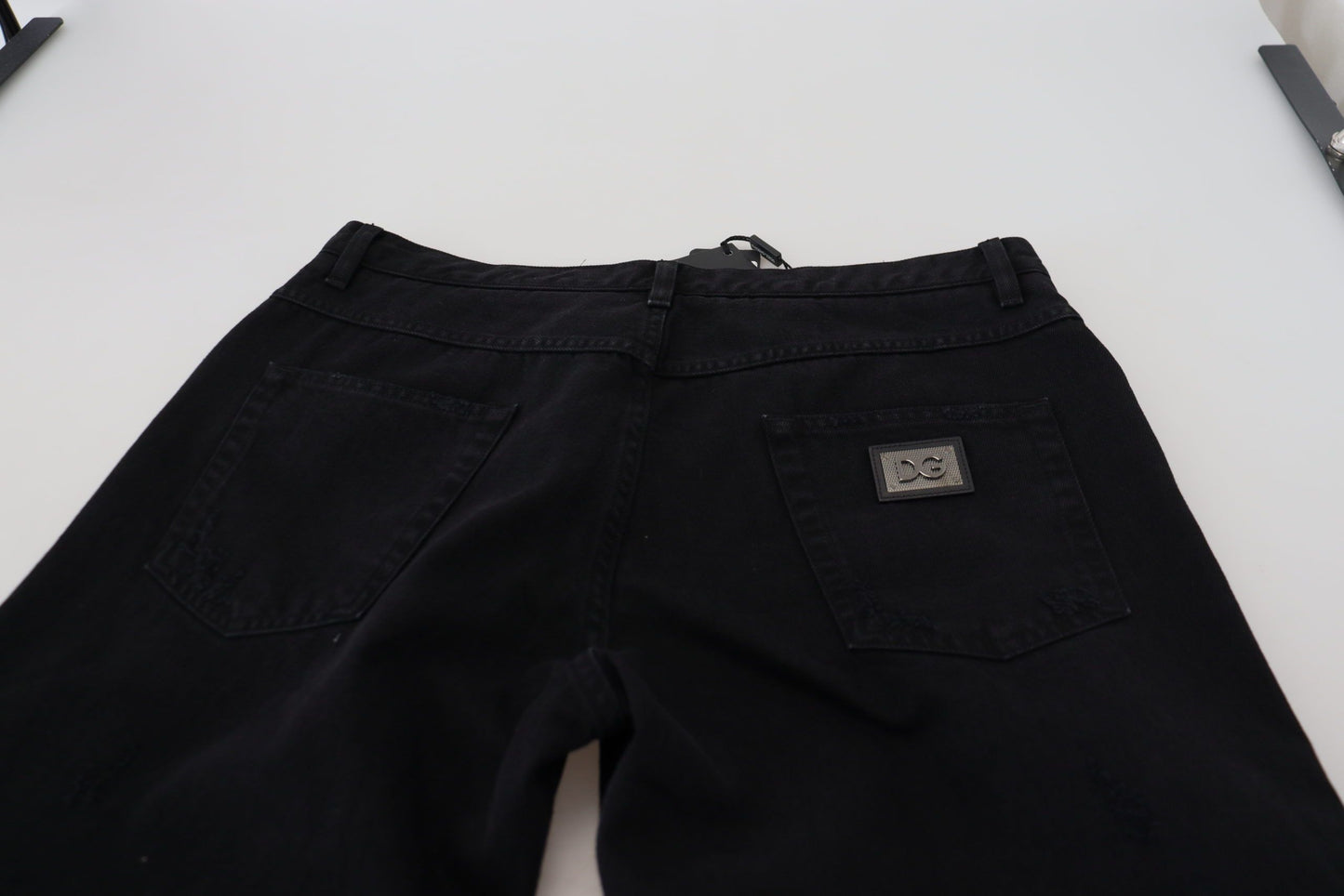 Dolce & Gabbana Black Loose Regular Torn Cotton Jeans