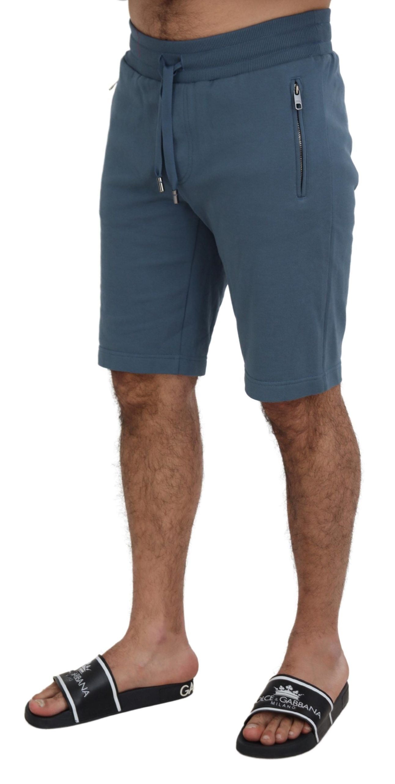 Dolce & Gabbana Blue Cotton Bermuda Casual Mens Shorts