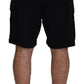 Dolce & Gabbana Black Cotton Bermuda Cargo Shorts