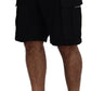 Dolce & Gabbana Black Cotton Bermuda Cargo Shorts