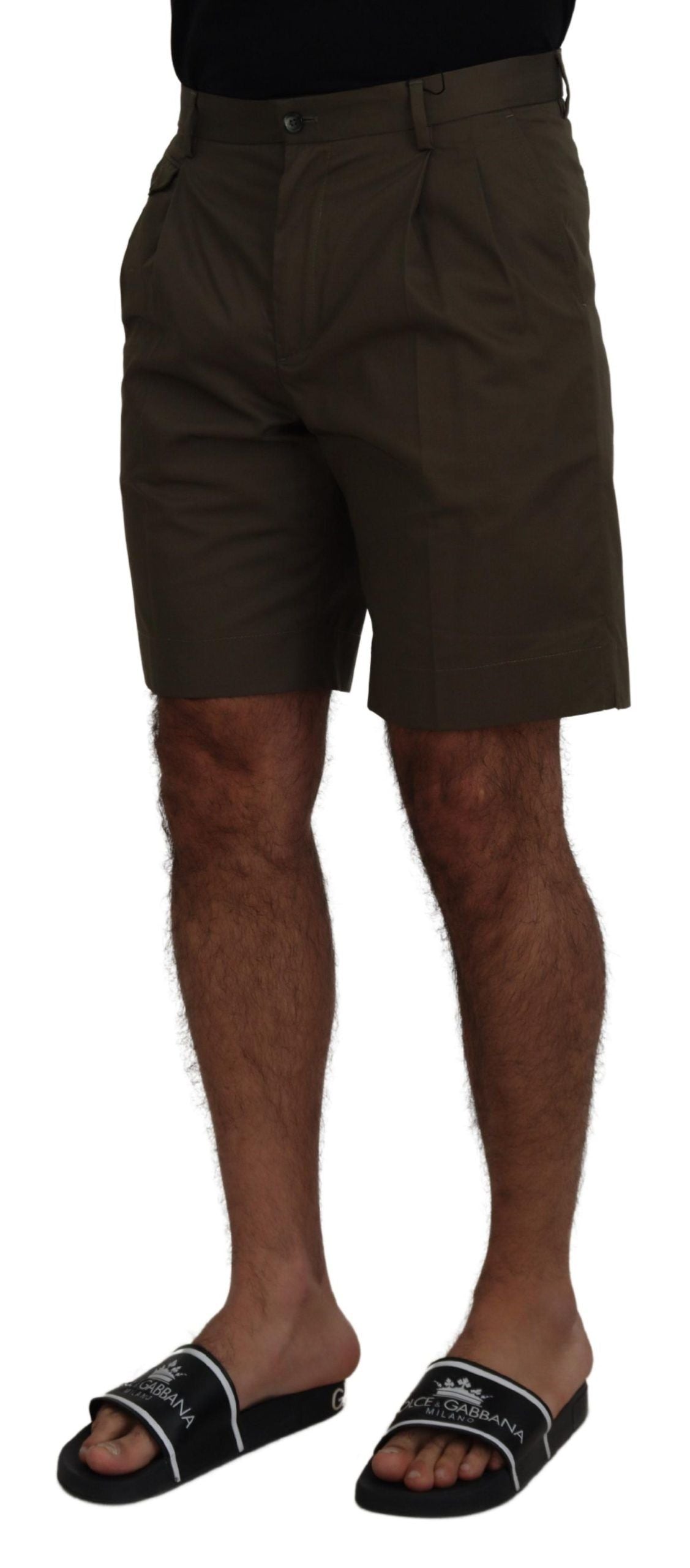 Dolce & Gabbana Green Chinos Cotton Casual Shorts