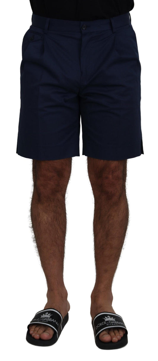 Dolce & Gabbana Blue Chinos Cotton Stretch Casual Shorts