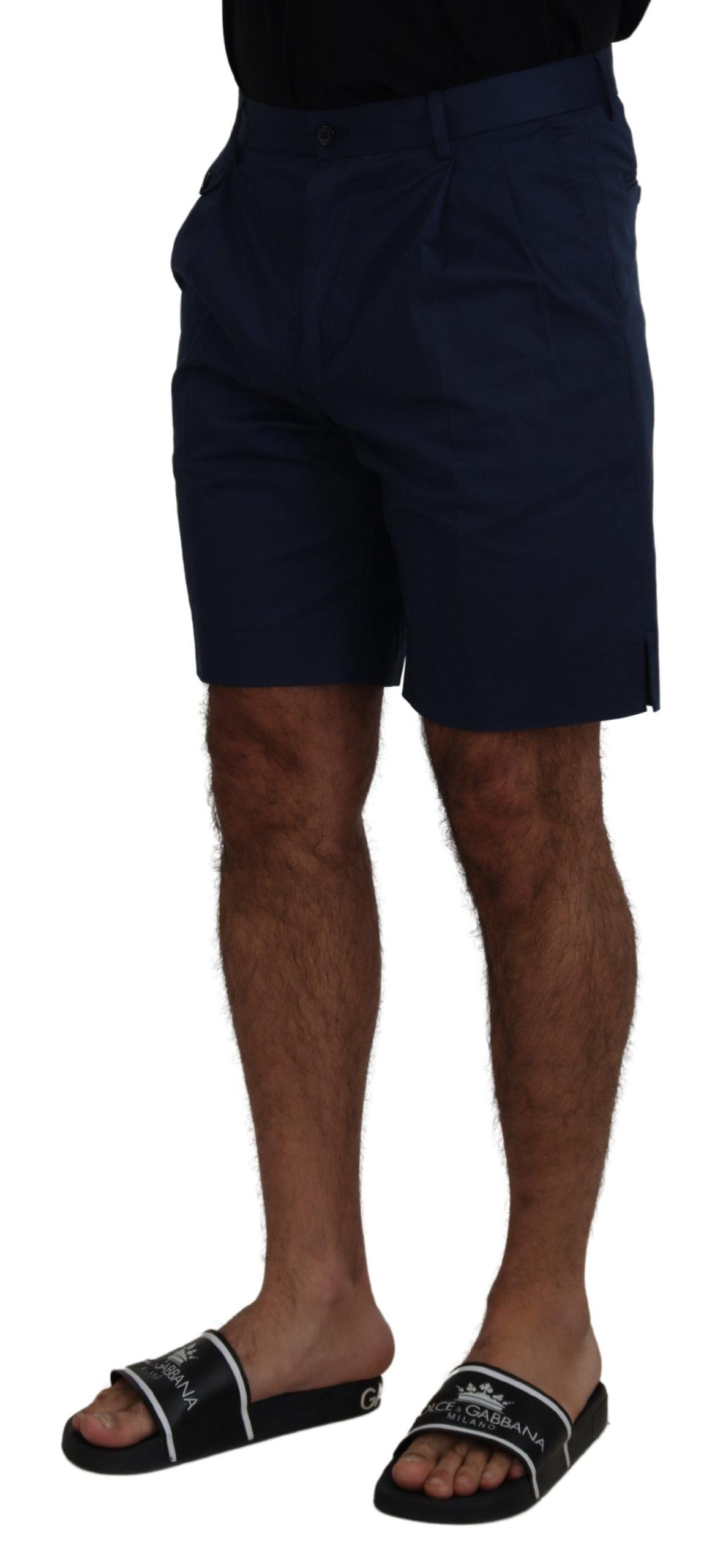 Dolce & Gabbana Blue Chinos Cotton Stretch Casual Shorts