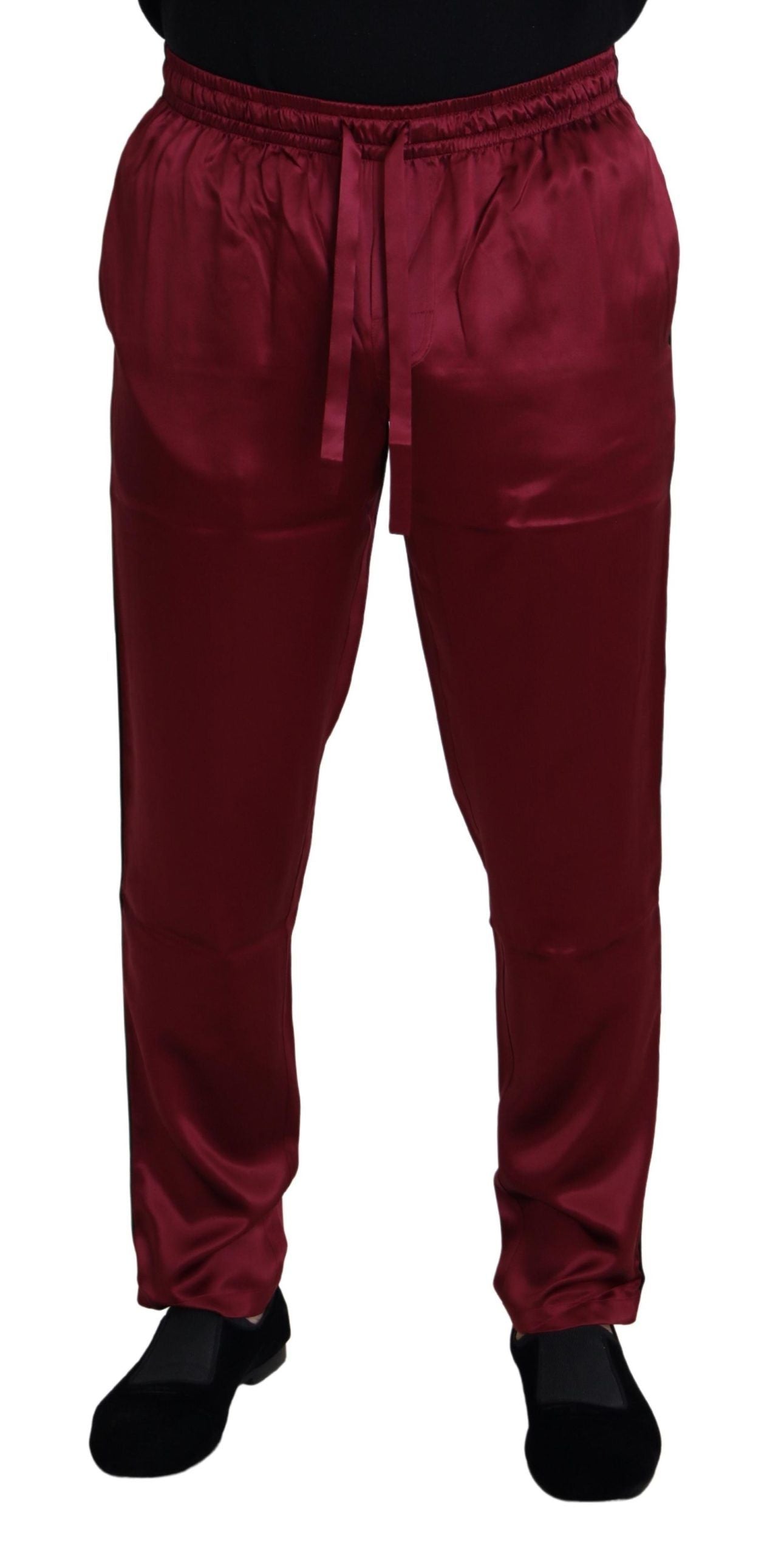 Dolce & Gabbana Bordeaux Silk DG Sleep Lounge Pants