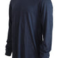 Dolce & Gabbana BLue Silk Polo Long Sleeve Pullover Sweater