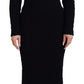 Dolce & Gabbana Black Wool Knitted Sheath Sweater Dress