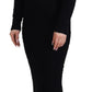 Dolce & Gabbana Black Wool Knitted Sheath Sweater Dress