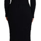 Dolce & Gabbana Black Wool Knitted Sheath Sweater Dress