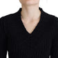 Dolce & Gabbana Black Wool Knitted Sheath Sweater Dress