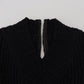 Dolce & Gabbana Black Wool Knitted Sheath Sweater Dress