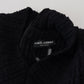 Dolce & Gabbana Black Wool Knitted Sheath Sweater Dress