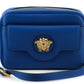 Versace Blue Calf Leather Camera Shoulder Bag