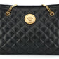 Versace Black Quilted Nappa Leather Medusa Tote Handbag