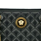 Versace Black Quilted Nappa Leather Medusa Tote Handbag