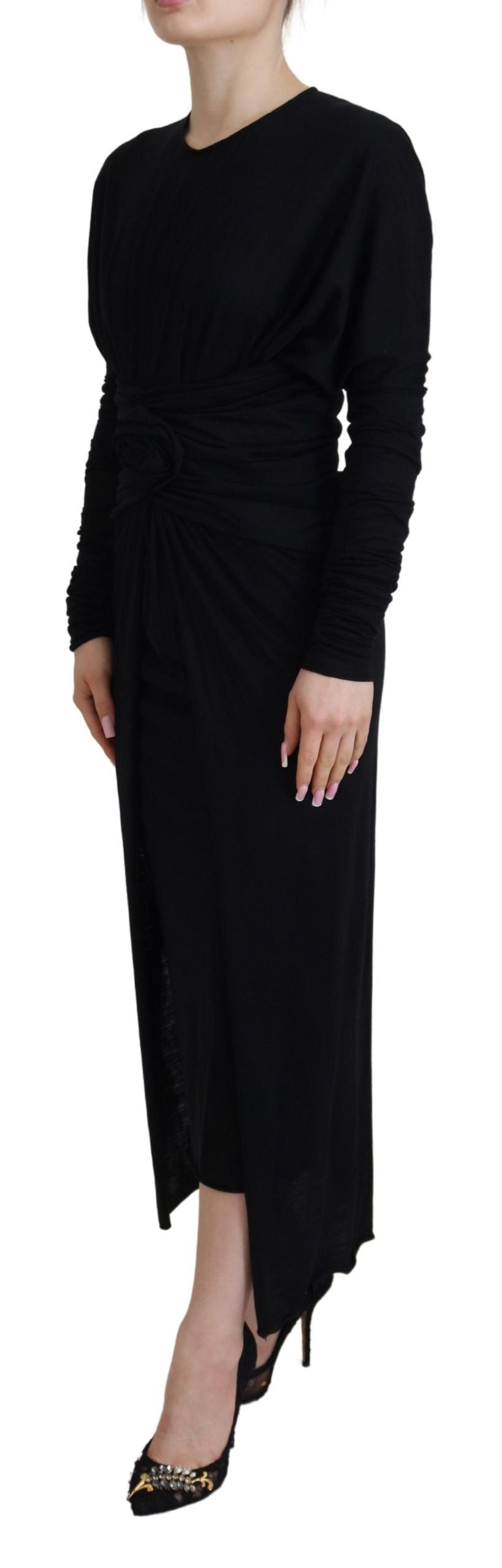 Dolce & Gabbana Elegant Black Wrap Dress