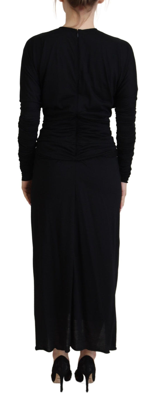 Dolce & Gabbana Elegant Black Wrap Dress