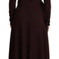 Dolce & Gabbana Elegant Brown Long Sleeve Wrap Dress